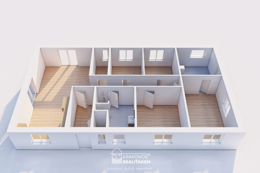 prodej domu bungalov 5+kk Horní Netčice, Sojka 142, pudorys